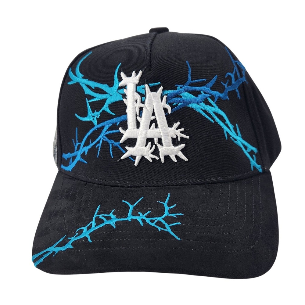 Belico LOST LA Snapback Hat Black Blue Jesus Crown of Thorns In God We Trust